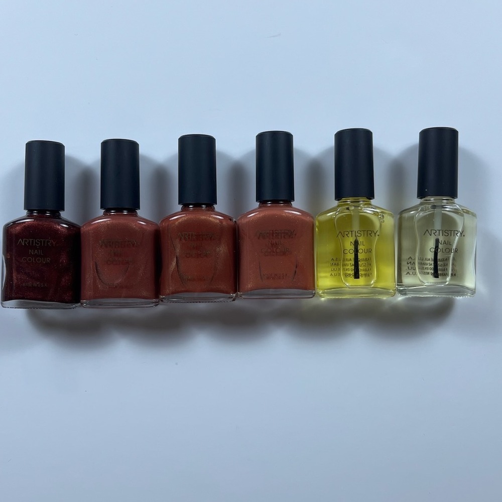 Vintage Artistry Nail Polish Lot of 6 Bliss Fantasy Realm Base + Glossy Top Coat